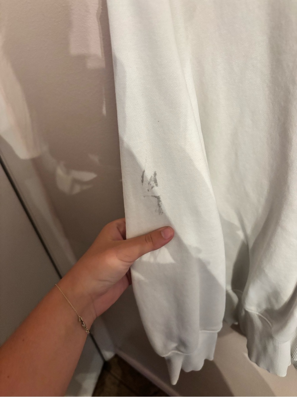 Nike Off-White Crewneck Sweatshirt with Black Swoosh - Picture 3 of 4
